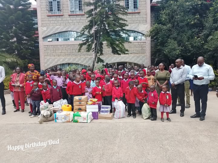 A handover of donated supplies