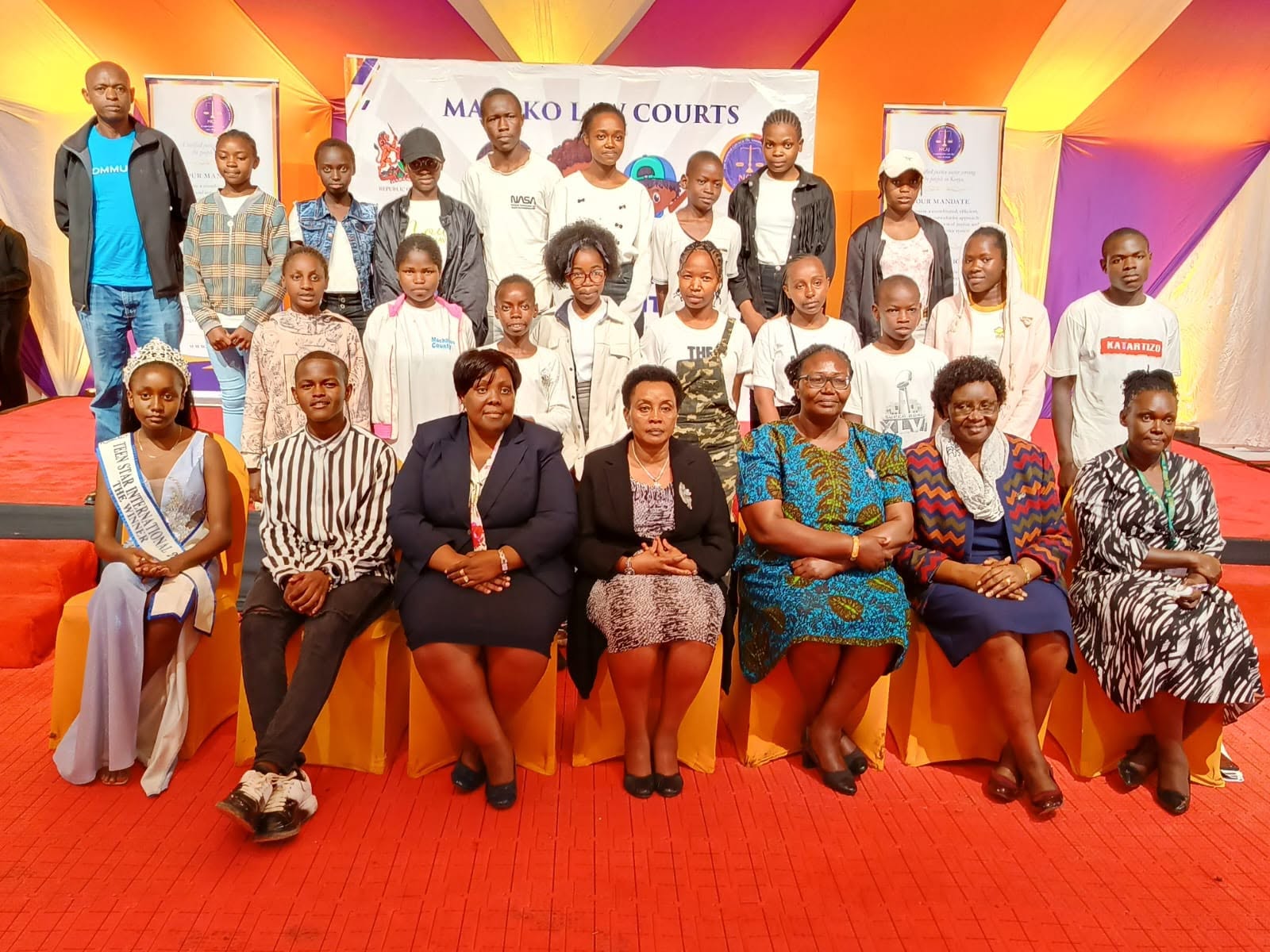 Youth at an event with Machakos Law Courts